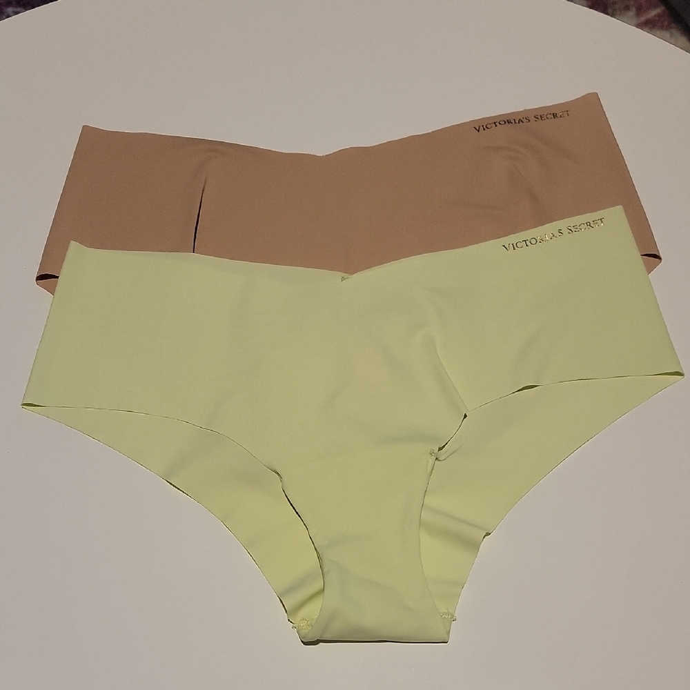 💗 (Set of 2) Victoria's Secret VS CHEEKY Panties Tan Lime Green L